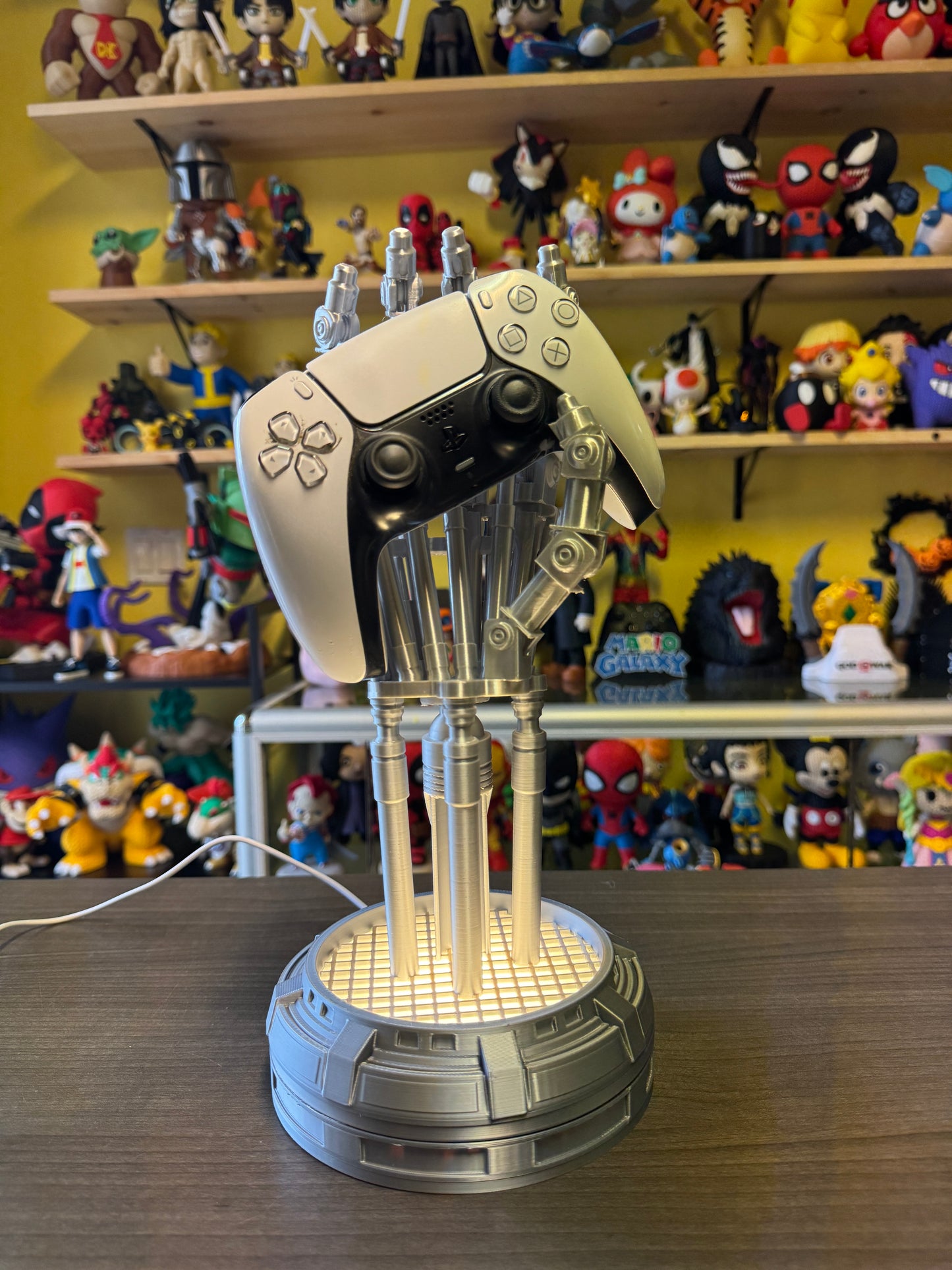 12" Terminator Cybernetic Hand LED Gaming Controller Stand