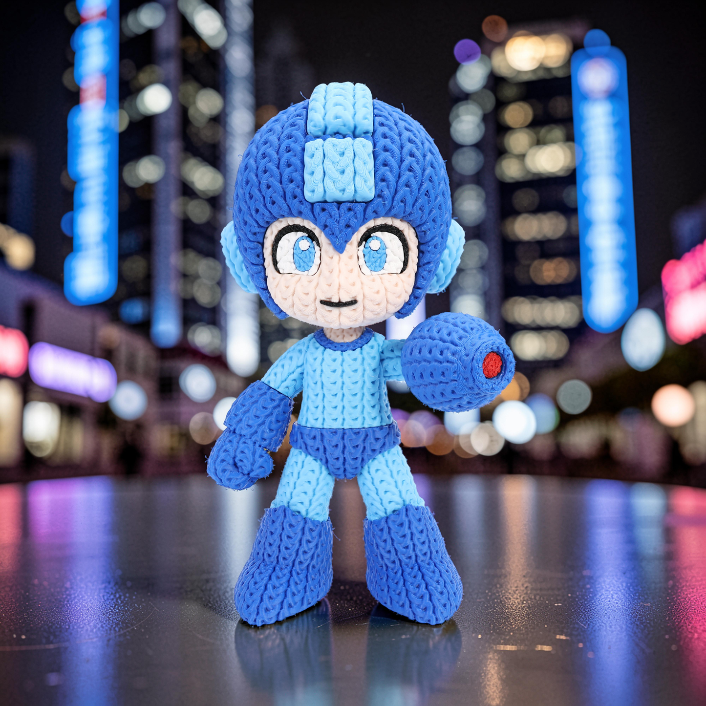 Megaman Knitted - Crochet
