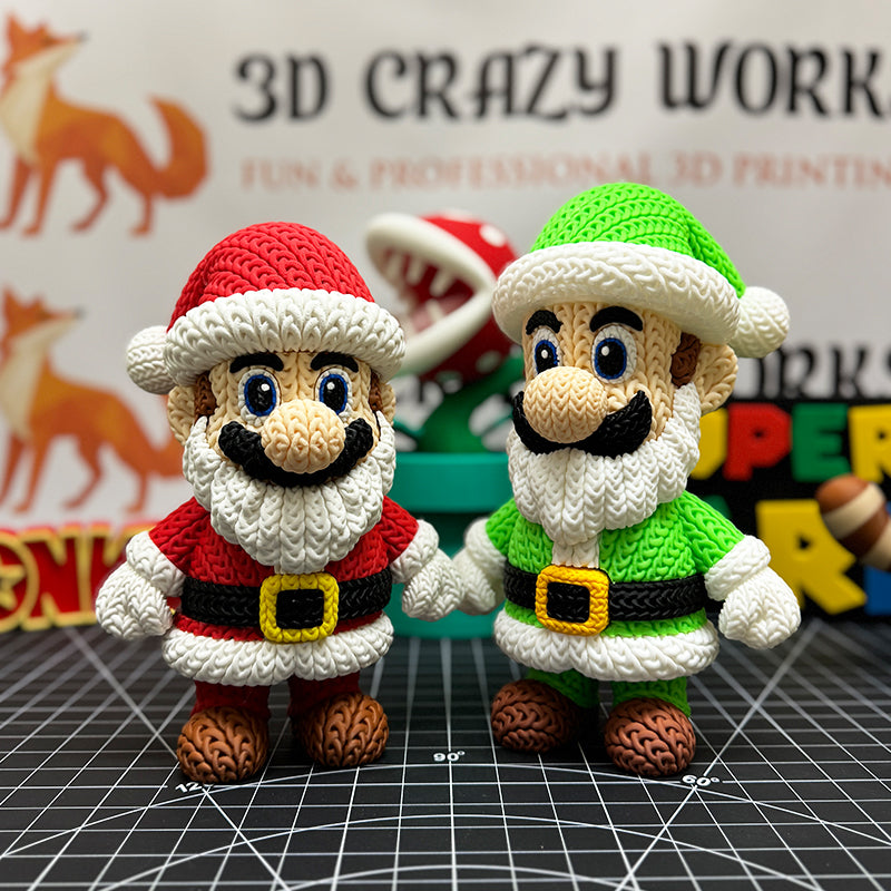Super Mario X-Mas Special - 8" Mario Santa Knitted - Crochet