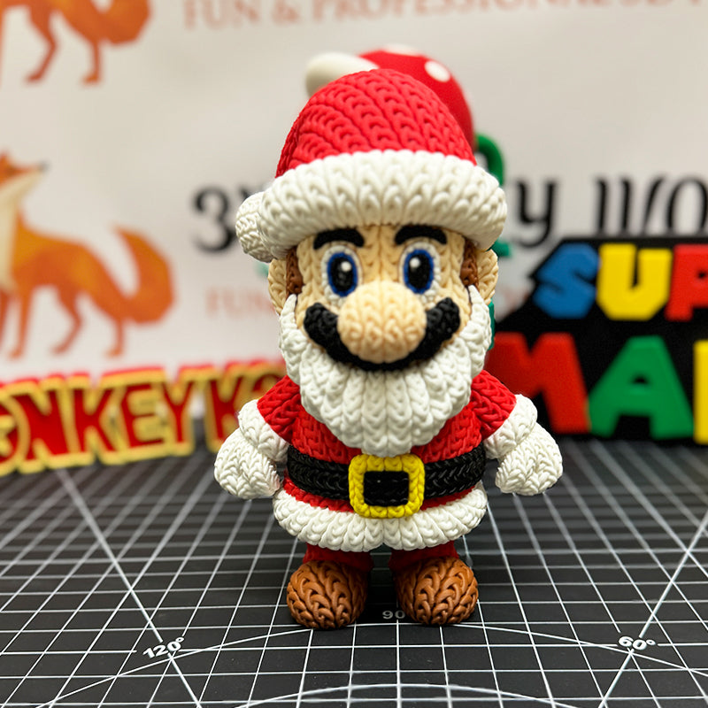 Super Mario X-Mas Special - 8" Mario Santa Knitted - Crochet