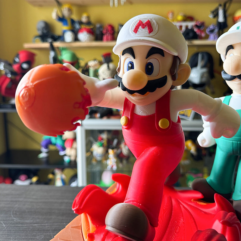 Super Maro Bros - Fire Suit 8" Mario Luigi 2-Set