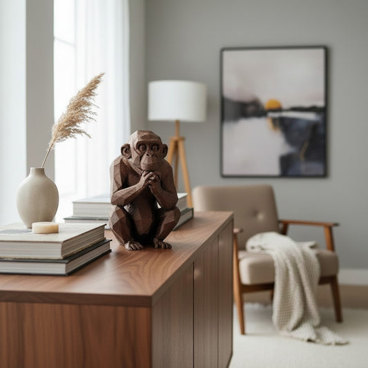 Thoughtful Low Poly Chimpanzee