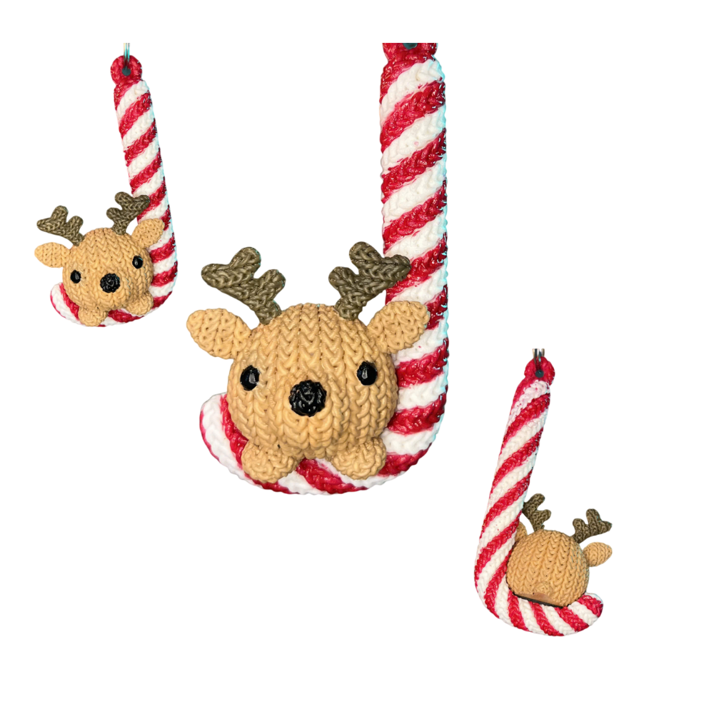 Christmas Tree Decor Deer and Candy Knitted - Crochet