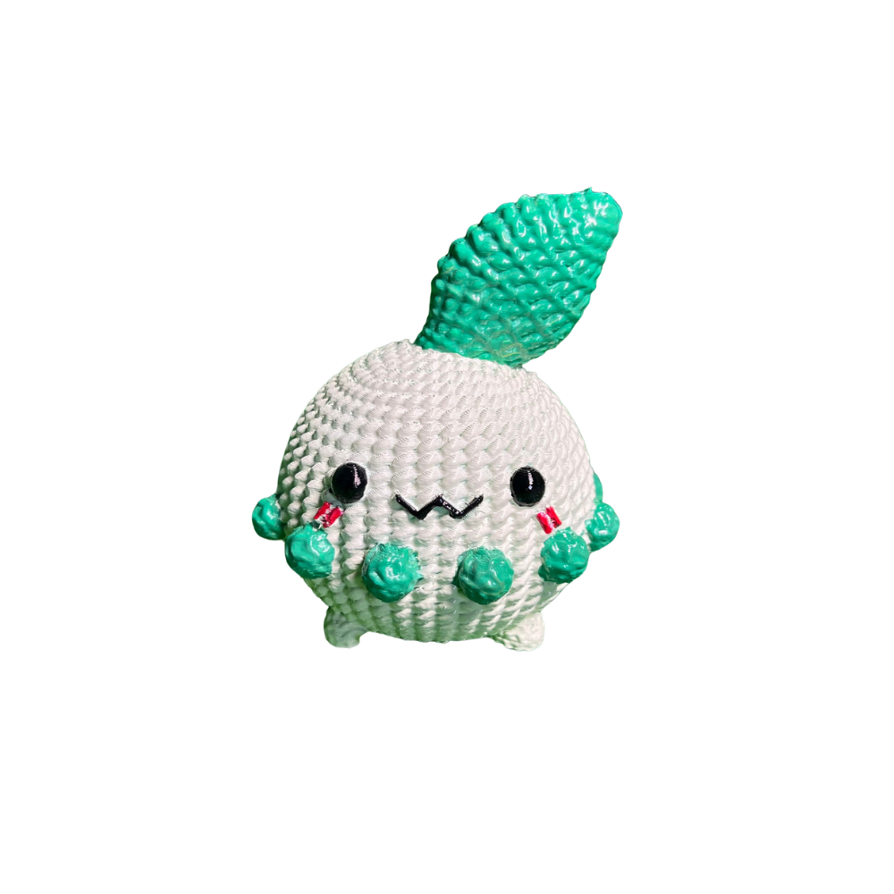 Pokemon Chikorita Knitted Crochet Keychain & Piggy Bank