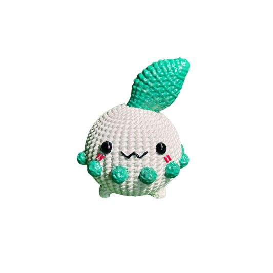 Pokemon Chikorita Knitted Crochet Keychain & Piggy Bank