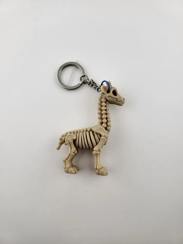 Skeleton Giraffe Keychain Cute Animal Skeleton