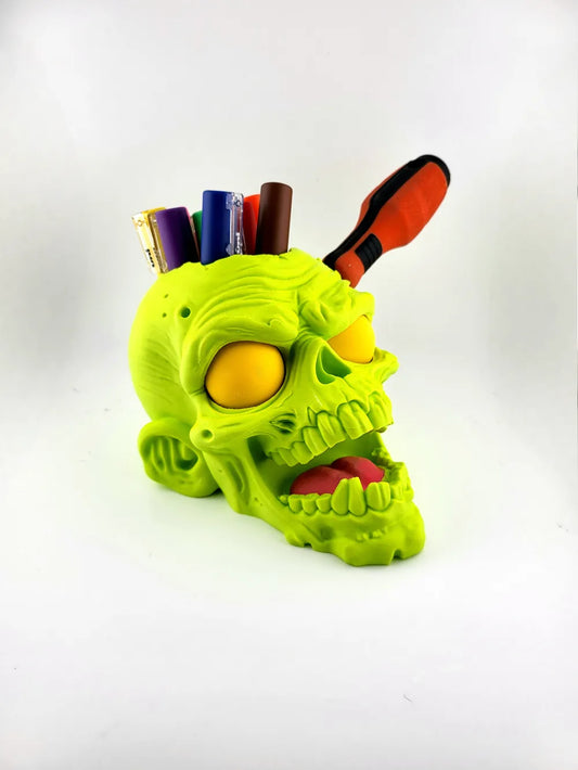 Zombie Skull Tool & Pen Holder Desk Organizer Pens