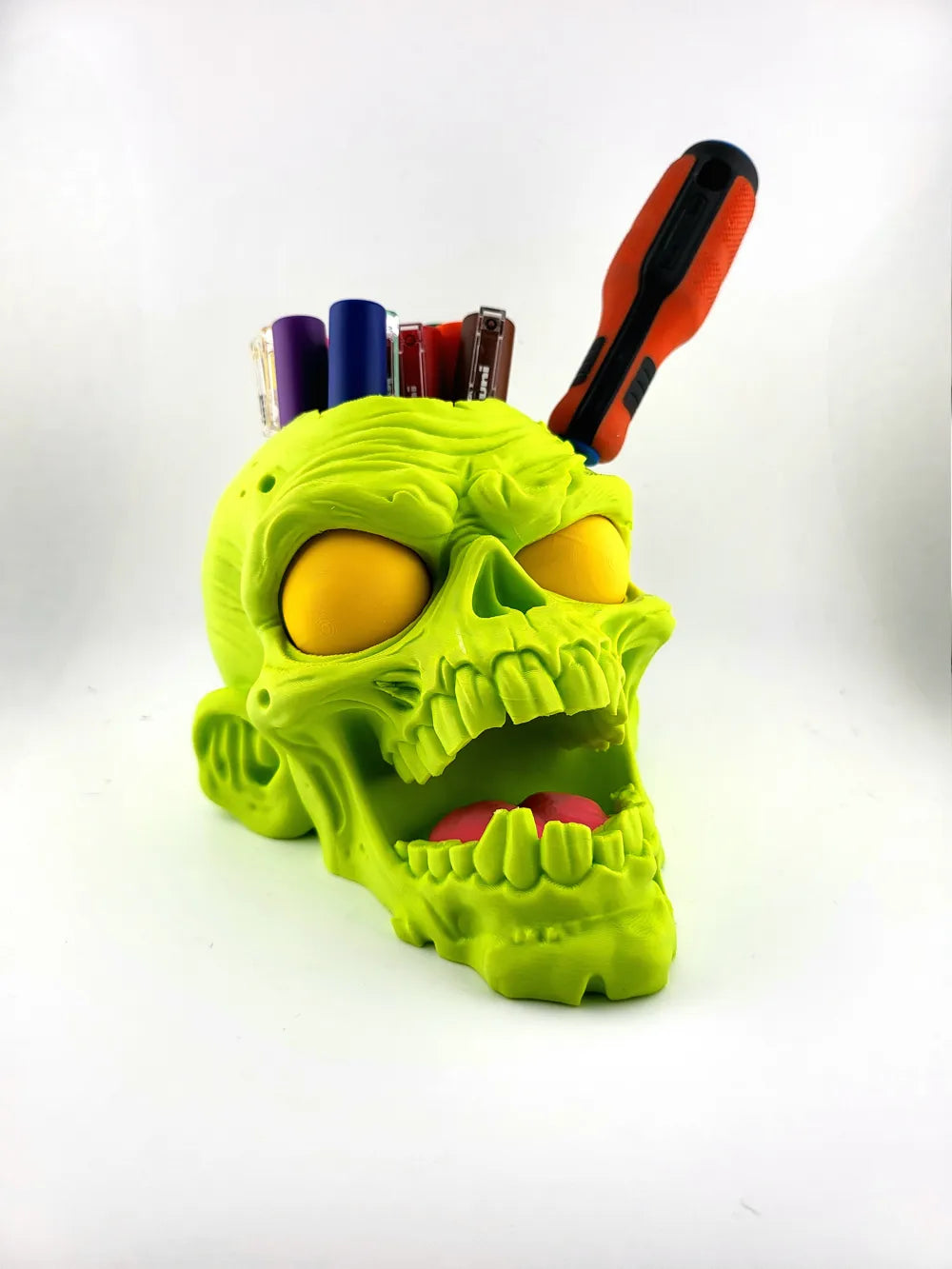 Zombie Skull Tool & Pen Holder Desk Organizer Pens