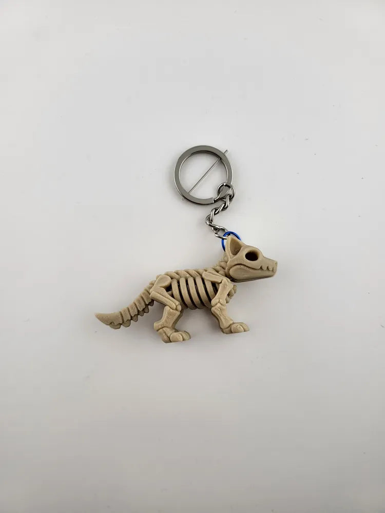 Fox Skeleton Keychain – Printed Animal Skull Charm