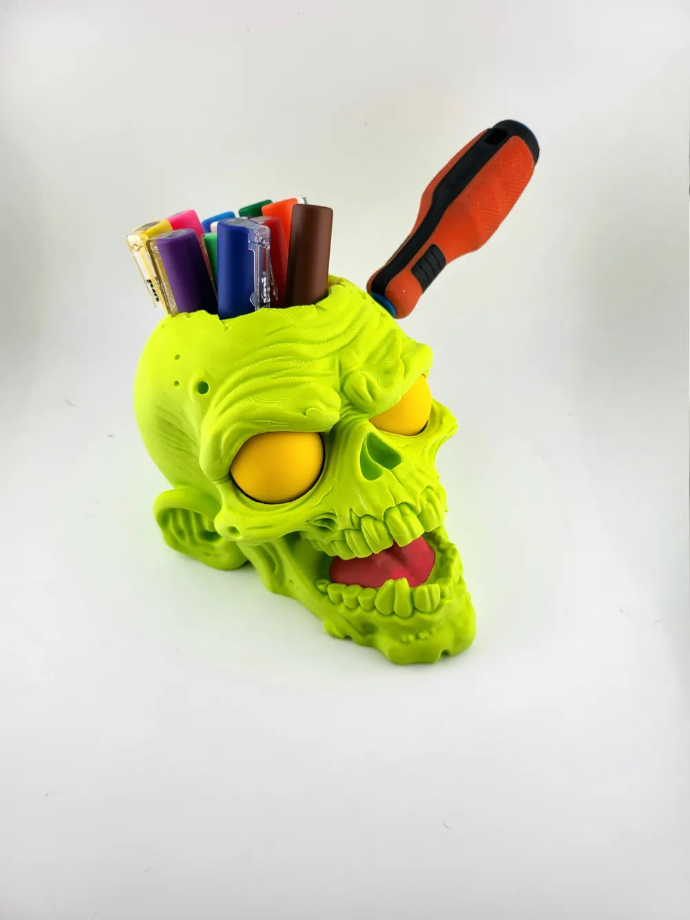 Zombie Skull Tool & Pen Holder Desk Organizer Pens