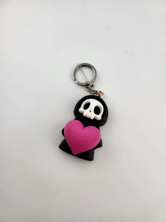 Cute Reaper Heart Keychain Kawaii Skull Charm key