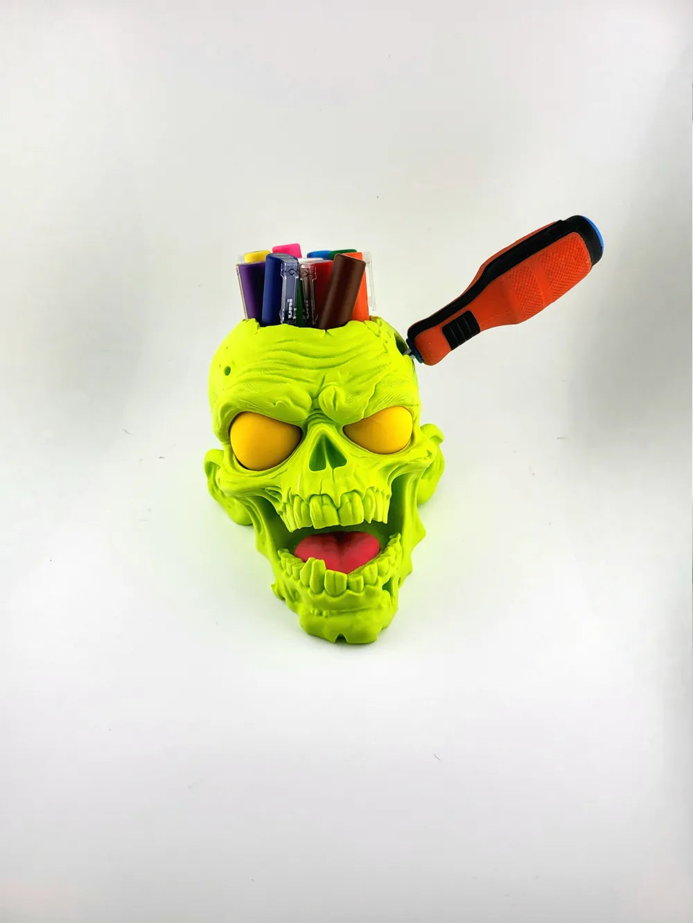 Zombie Skull Tool & Pen Holder Desk Organizer Pens
