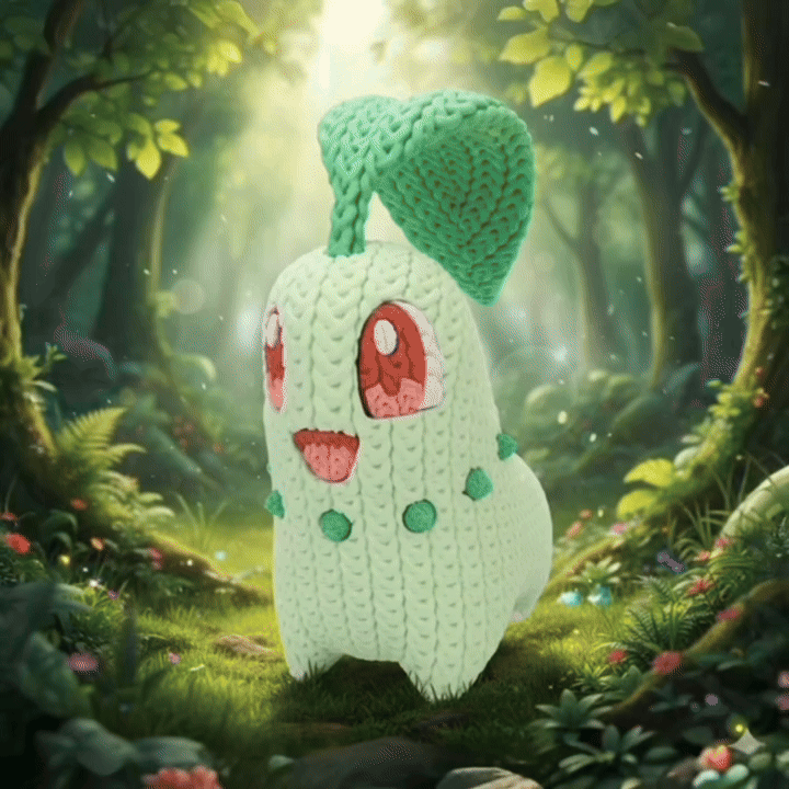 Pokemon Chikorita Knitted - Crochet