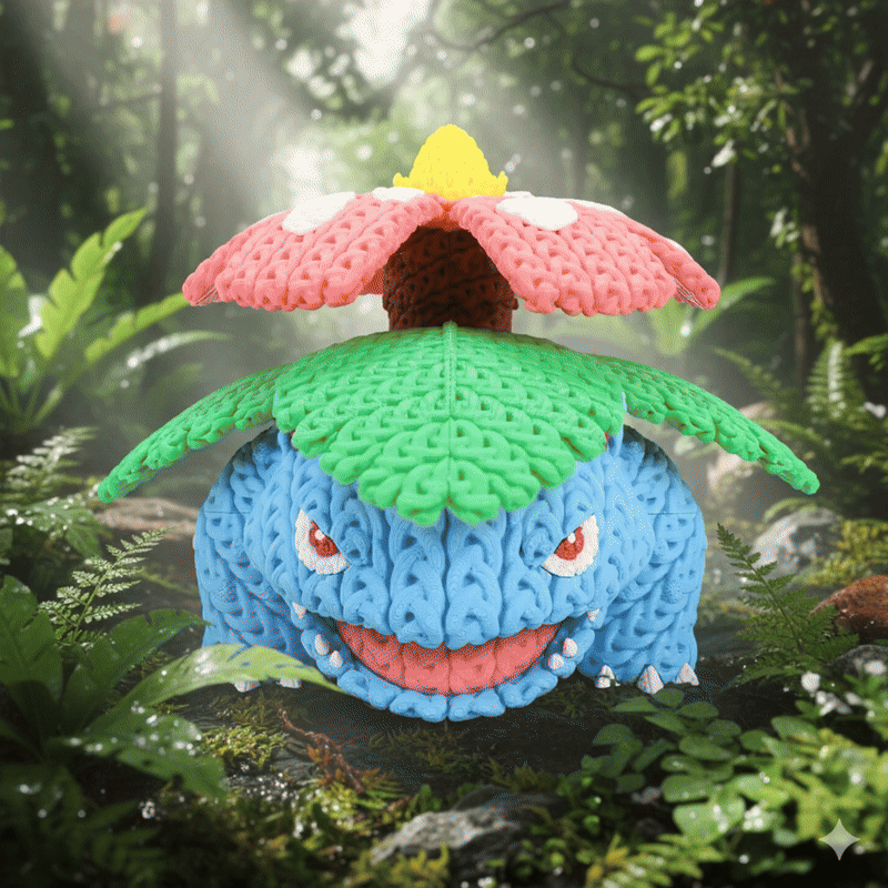 Pokemon Venusaur Knitted - Crochet