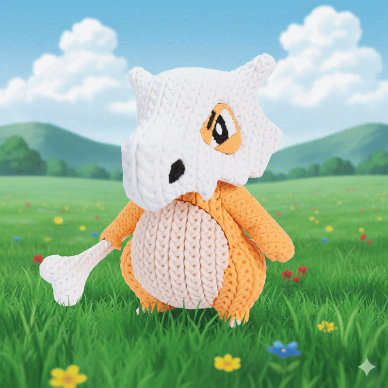 Pokemon Cubone Knitted - Crochet