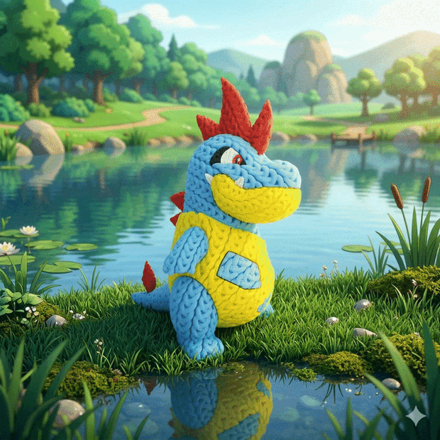 Pokemon Croconaw  Knitted - Crochet