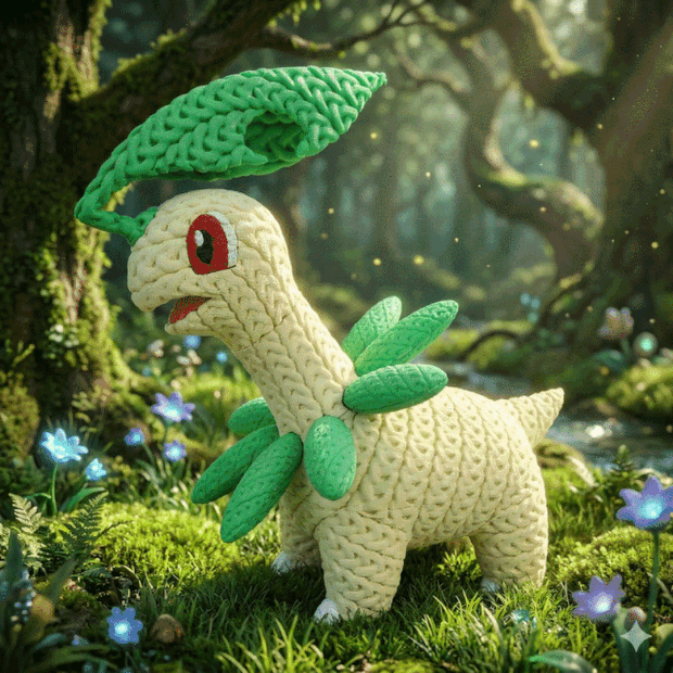 Pokemon Bayleef Knitted - Crochet