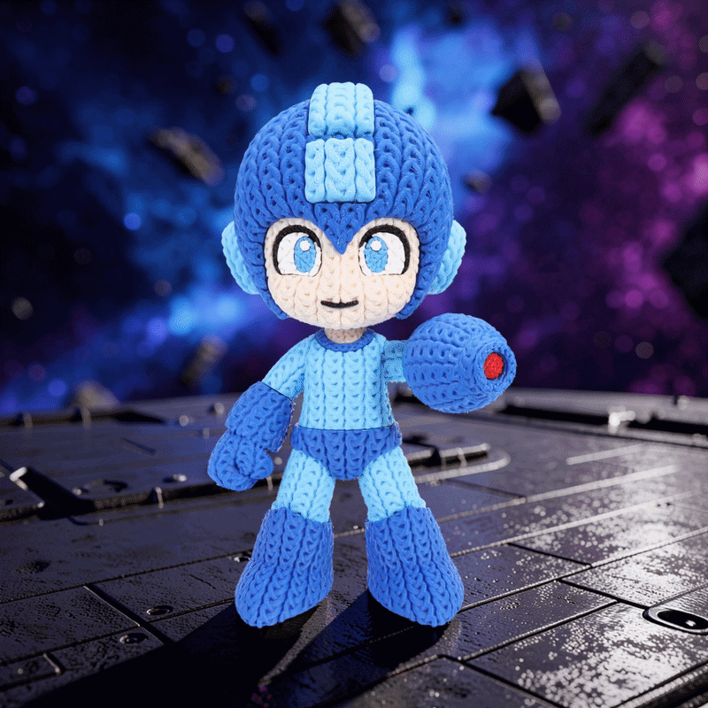 Megaman Knitted - Crochet