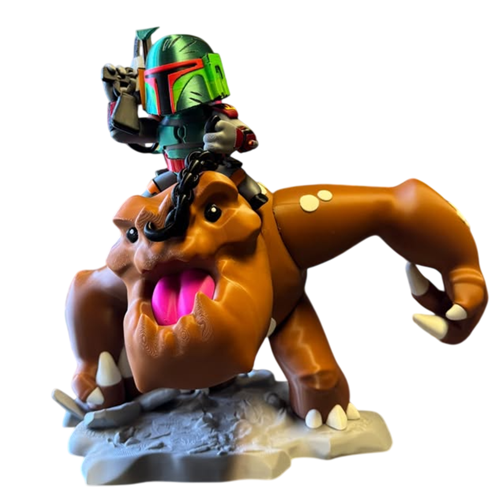 The Book of Boba Fett - 13.4" Chibi Boba Fett Riding Rancor