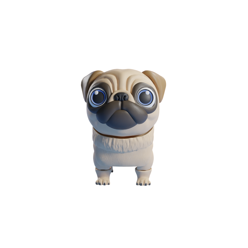 Pug Dog Flexible Articulated