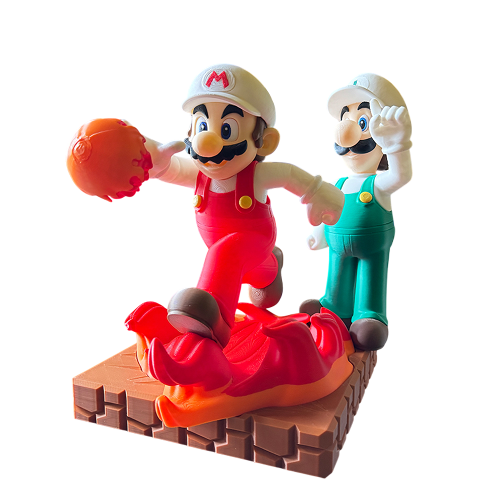 Super Maro Bros - Fire Suit 8" Mario Luigi 2-Set